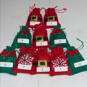 Festive Red and Green Gift Bags